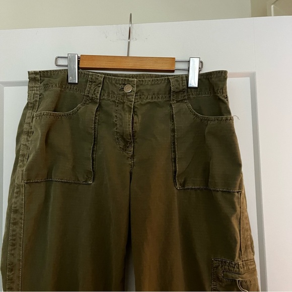 vintage 90s Y2K j. crew green label low-rise wide leg khaki workwear style pants - Picture 3 of 11